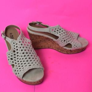 Weaved Open Toe 4" Wedge Shoe